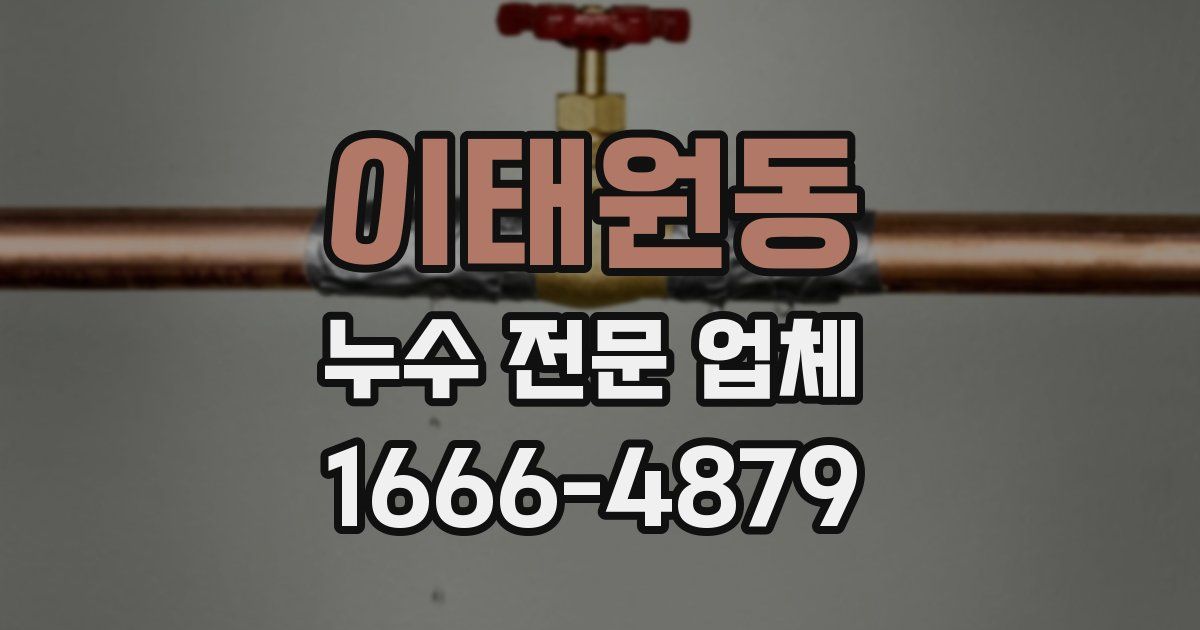 이태원동 누수 전문 업체