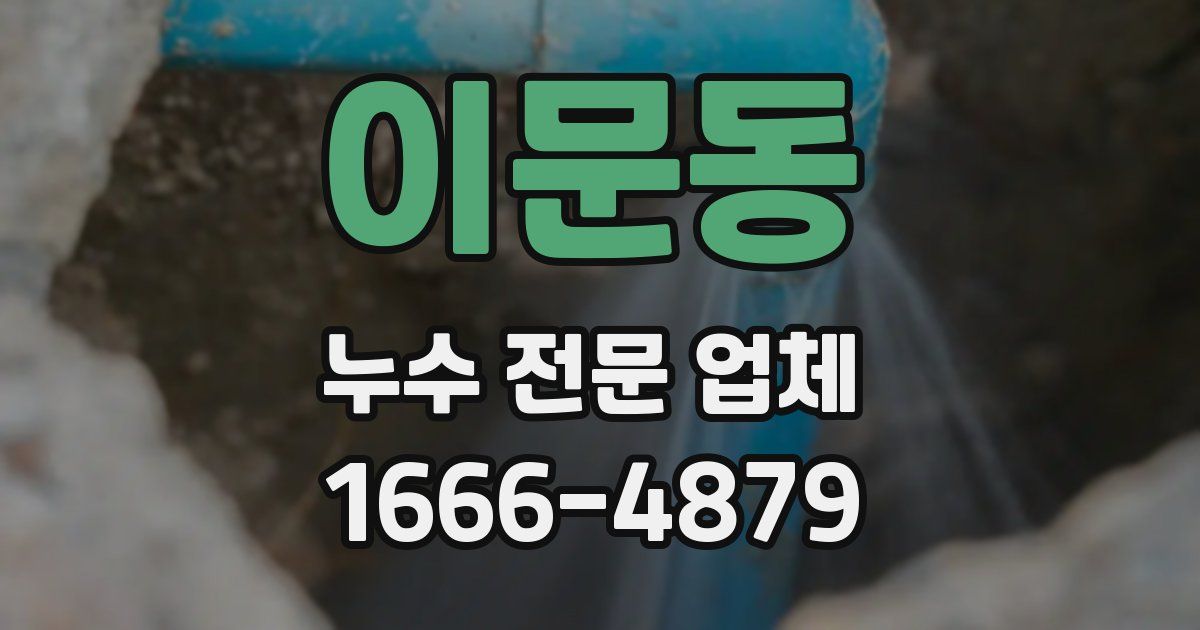이문동 누수 전문 업체