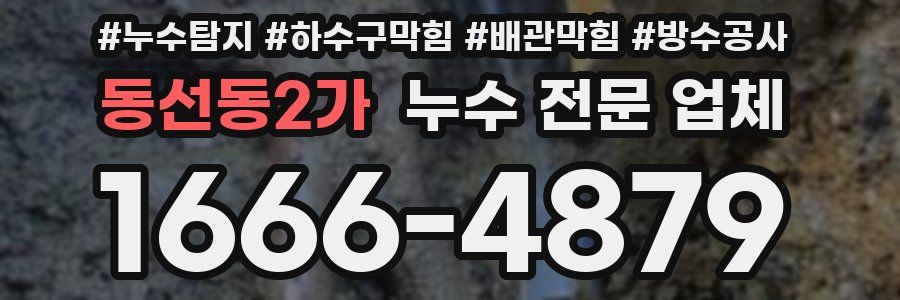동선동2가 누수 전문 업체