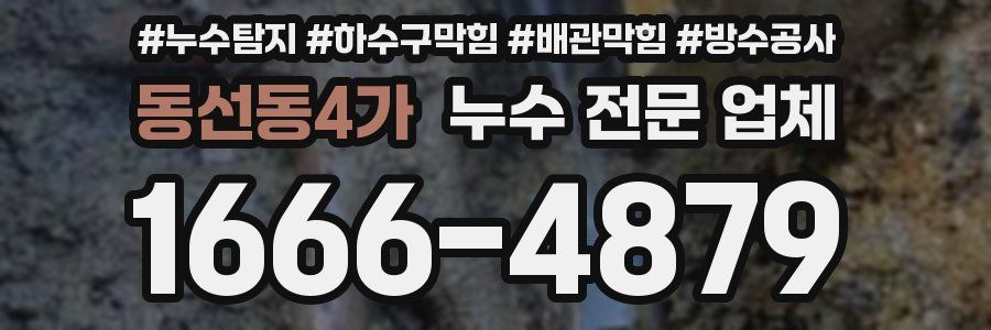 동선동4가 누수 전문 업체
