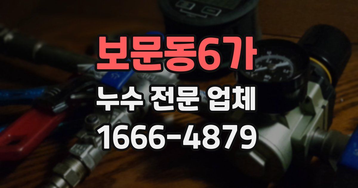 보문동6가 누수 전문 업체