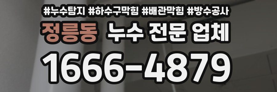 정릉동 누수 전문 업체