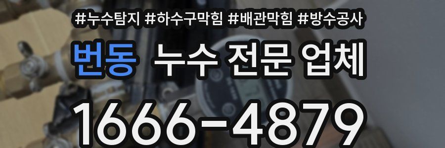 번동 누수 전문 업체