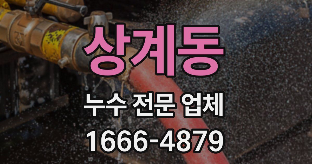 상계동 누수 전문 업체