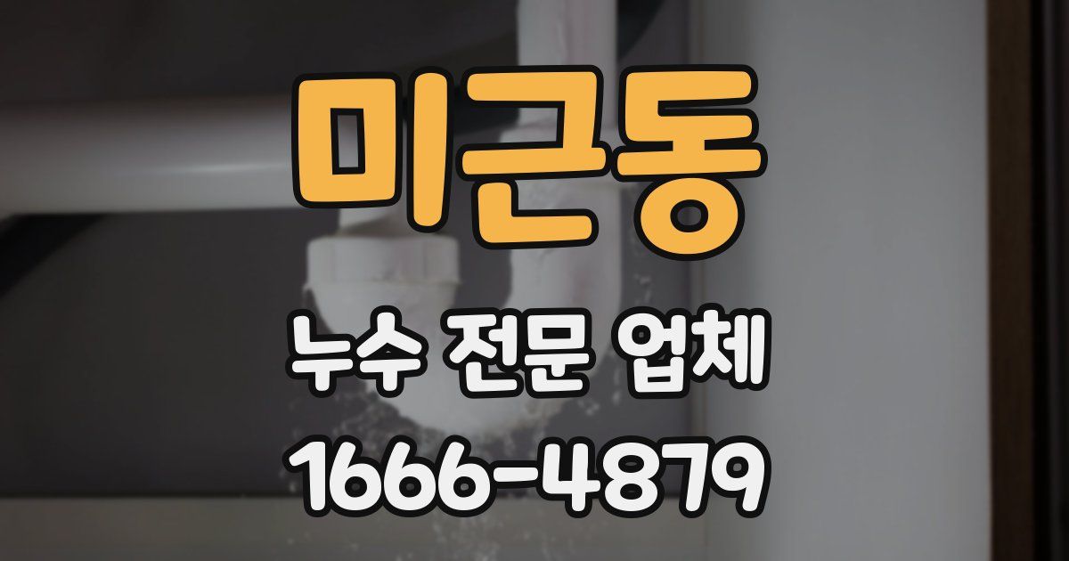 미근동 누수 전문 업체
