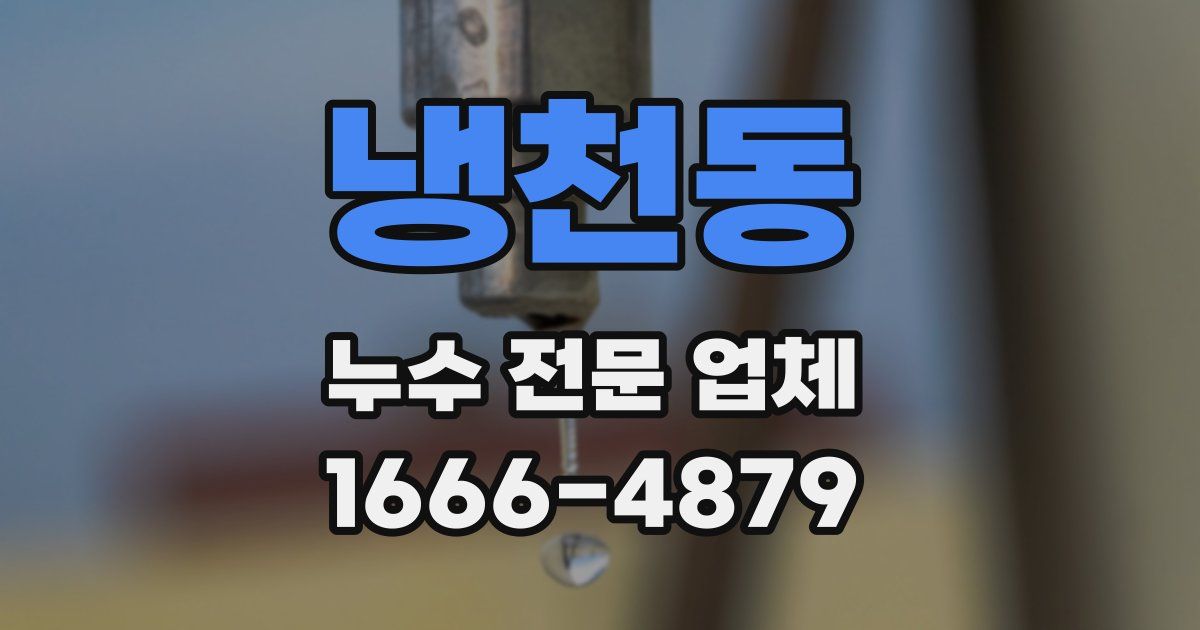 냉천동 누수 전문 업체