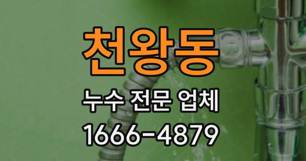 천왕동 누수 전문 업체