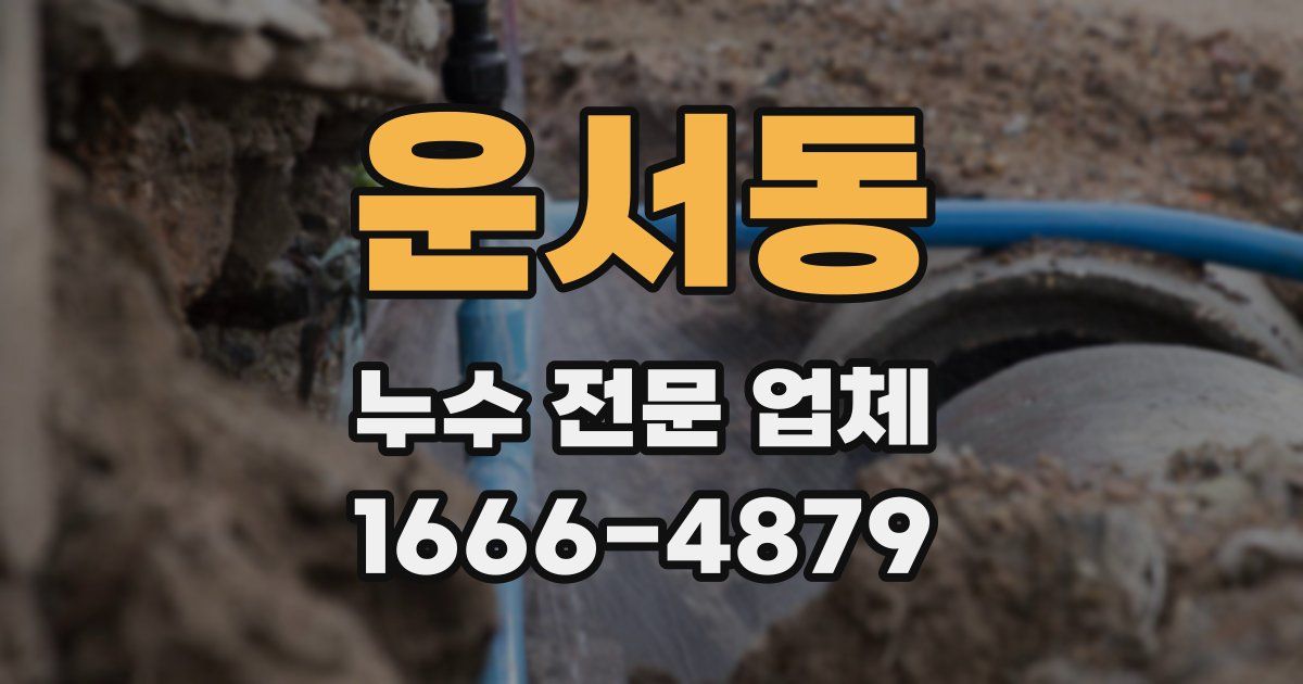 운서동 누수 전문 업체