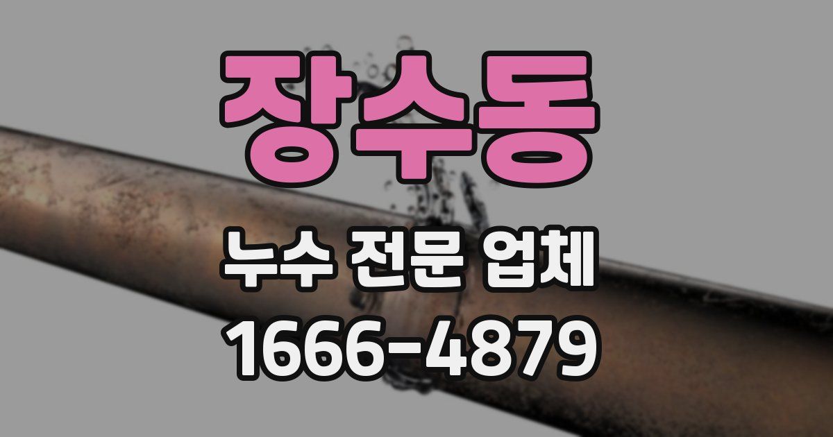 장수동 누수 전문 업체