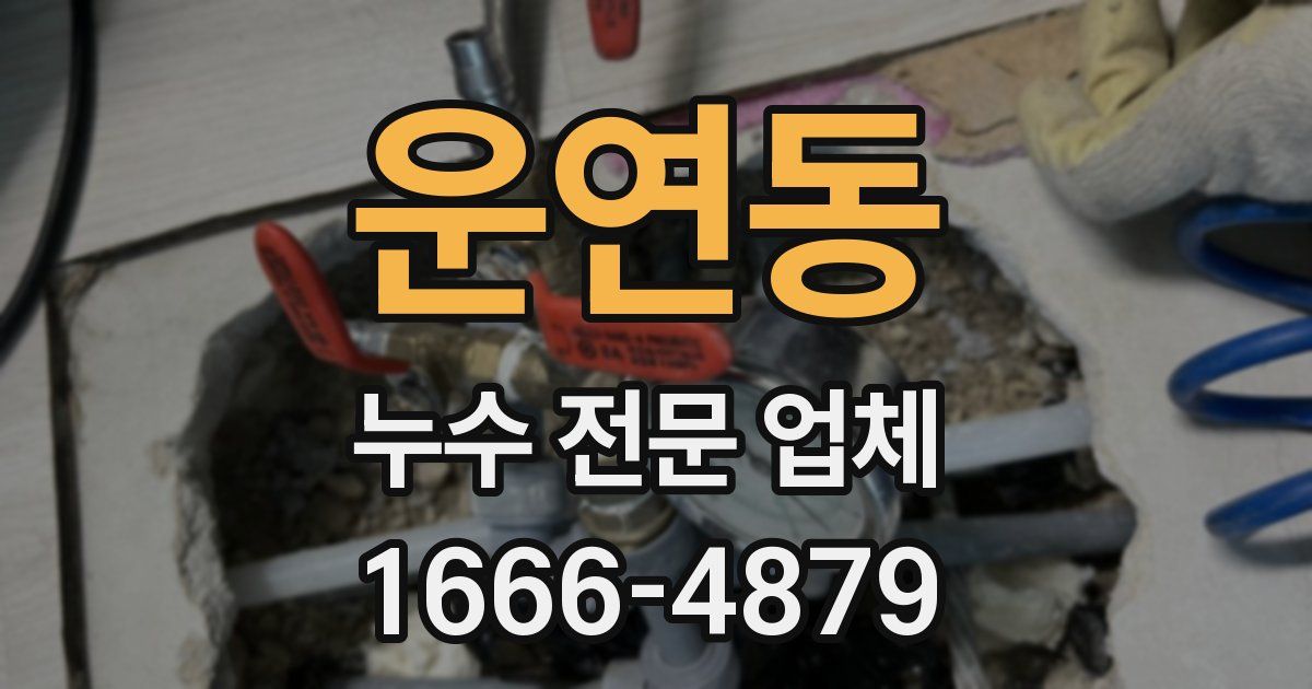 운연동 누수 전문 업체