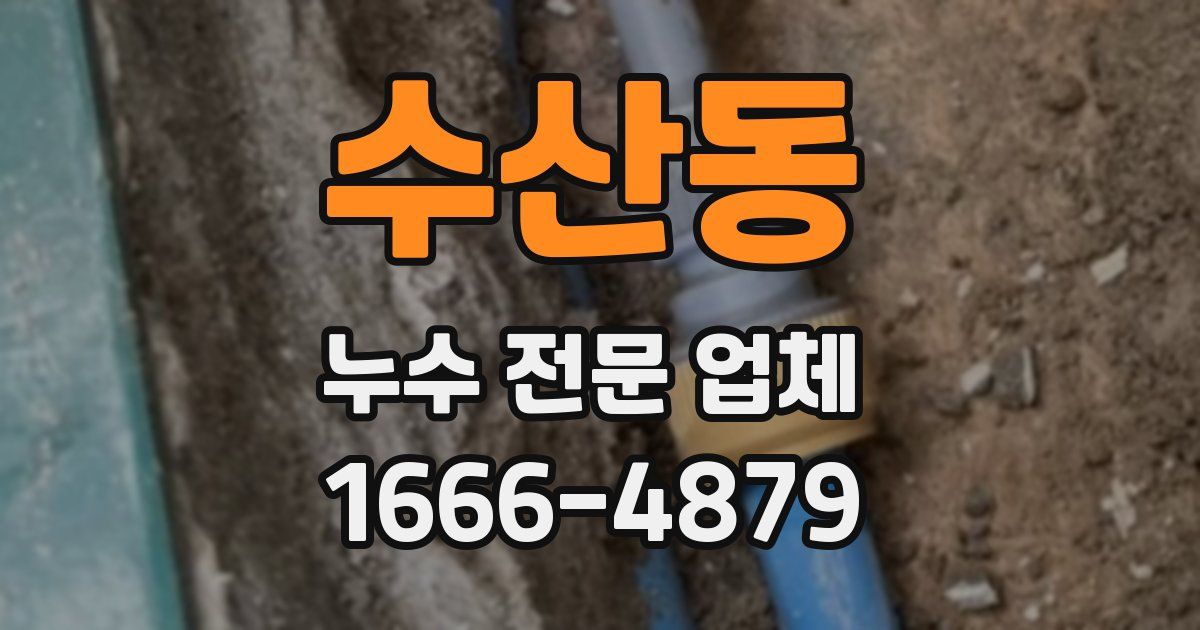 수산동 누수 전문 업체