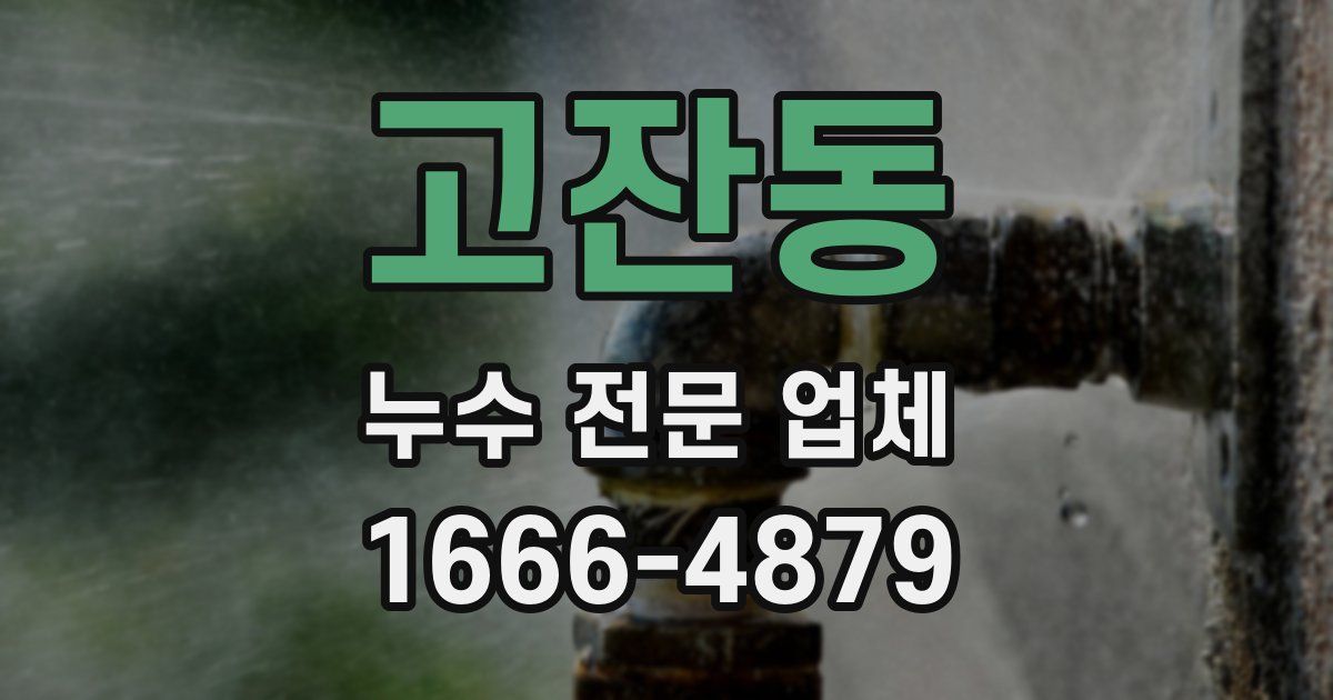 고잔동 누수 전문 업체