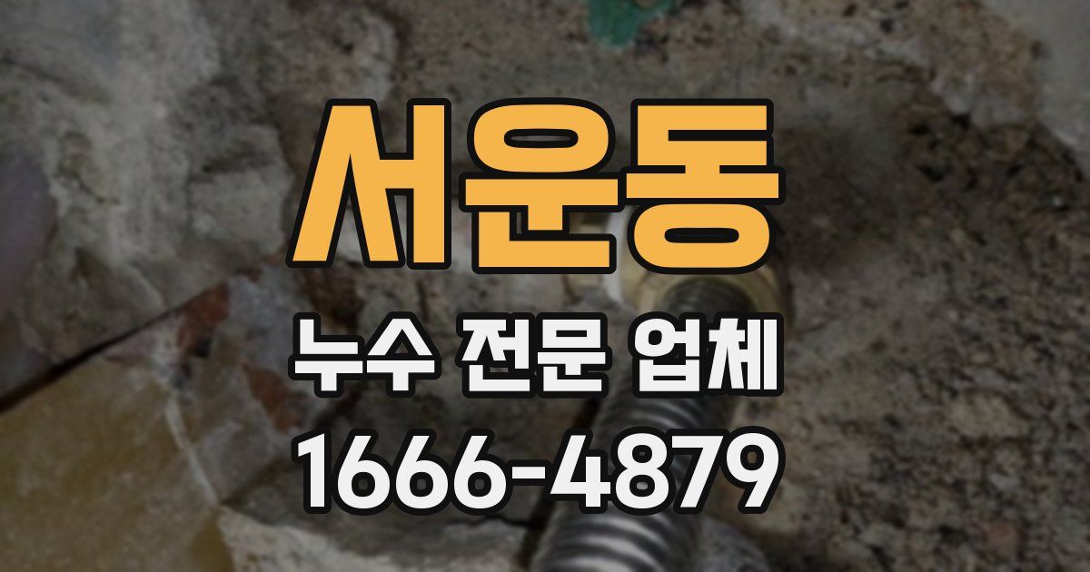 서운동 누수 전문 업체