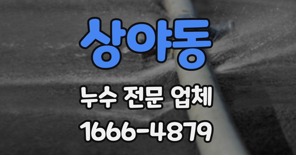 상야동 누수 전문 업체