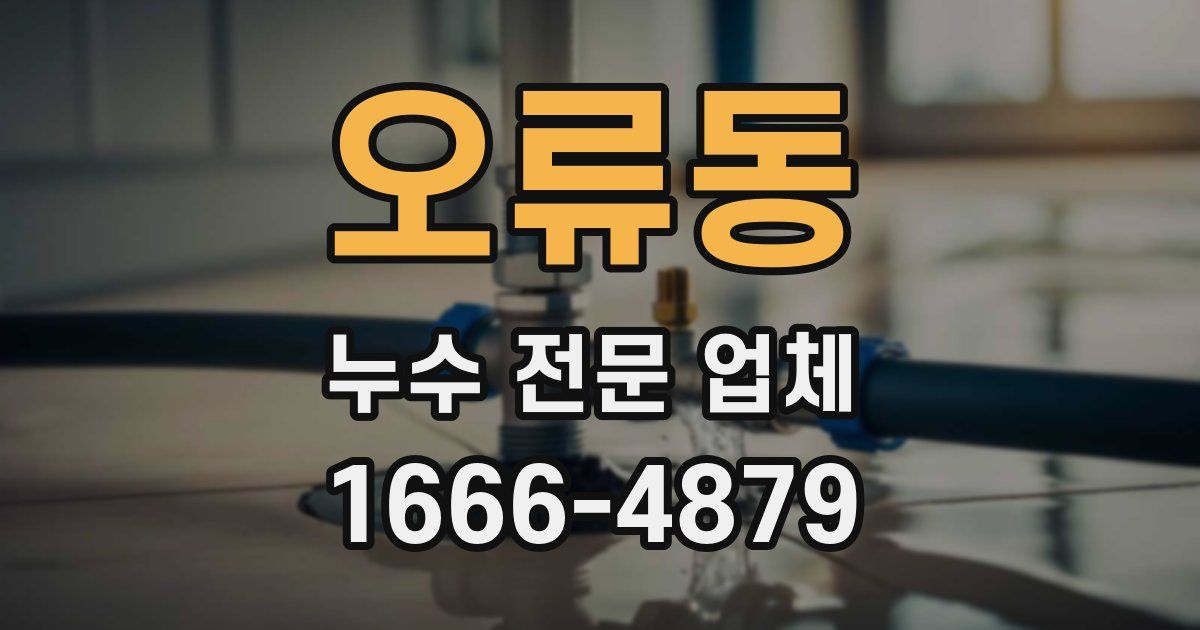 오류동 누수 전문 업체