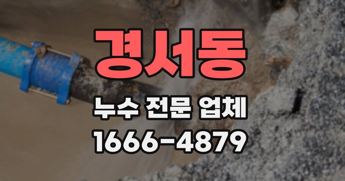 경서동 누수 전문 업체