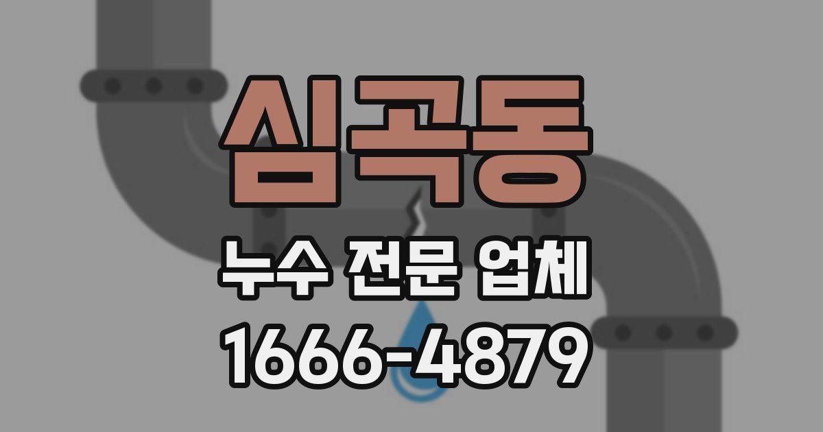 심곡동 누수 전문 업체