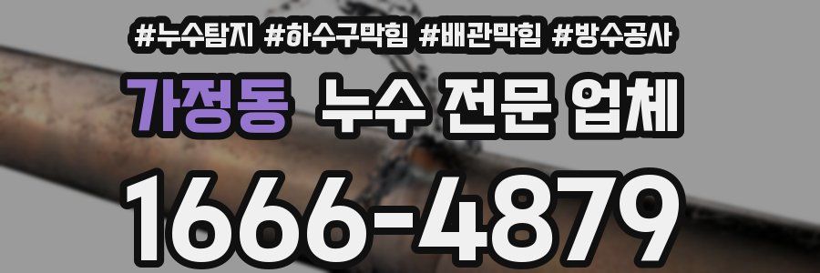 가정동 누수 전문 업체