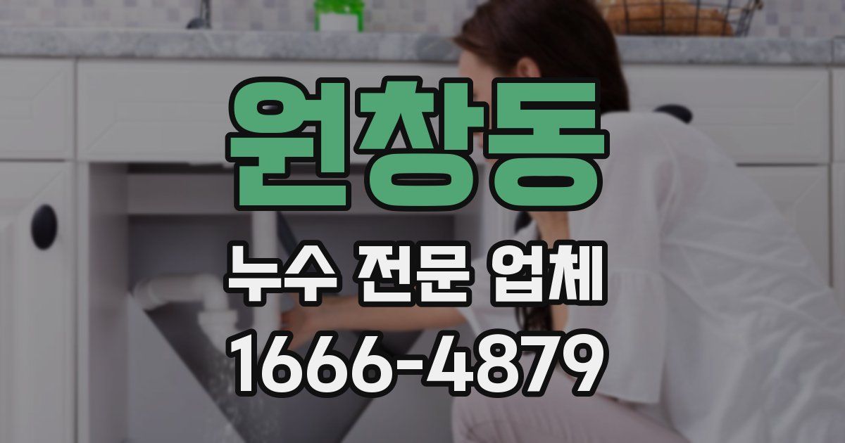 원창동 누수 전문 업체