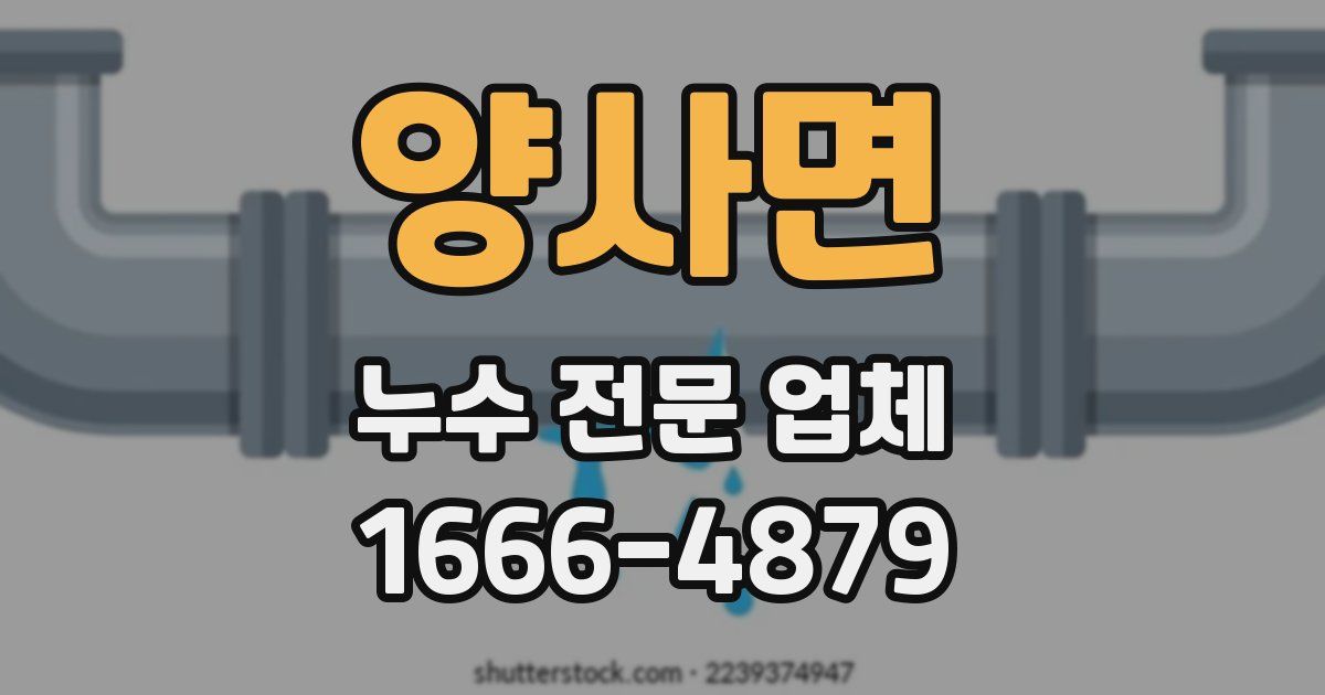 양사면 누수 전문 업체