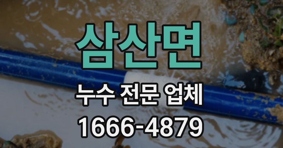 삼산면 누수 전문 업체