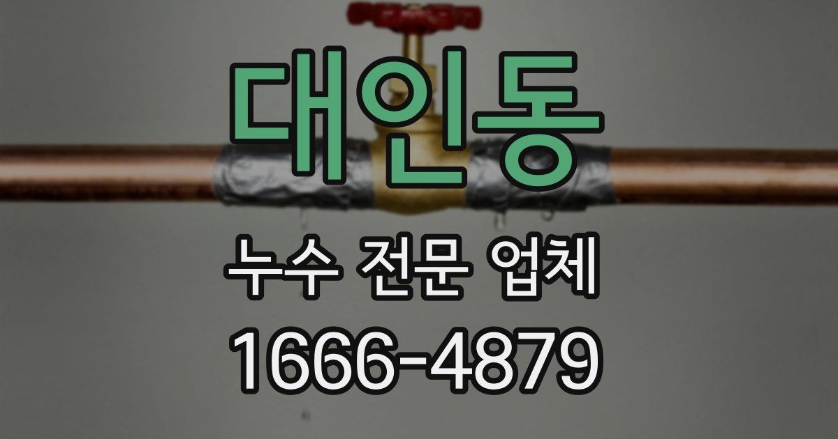 대인동 누수 전문 업체