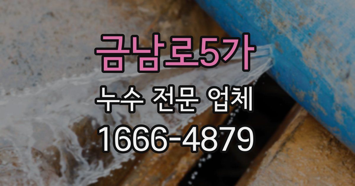 금남로5가 누수 전문 업체