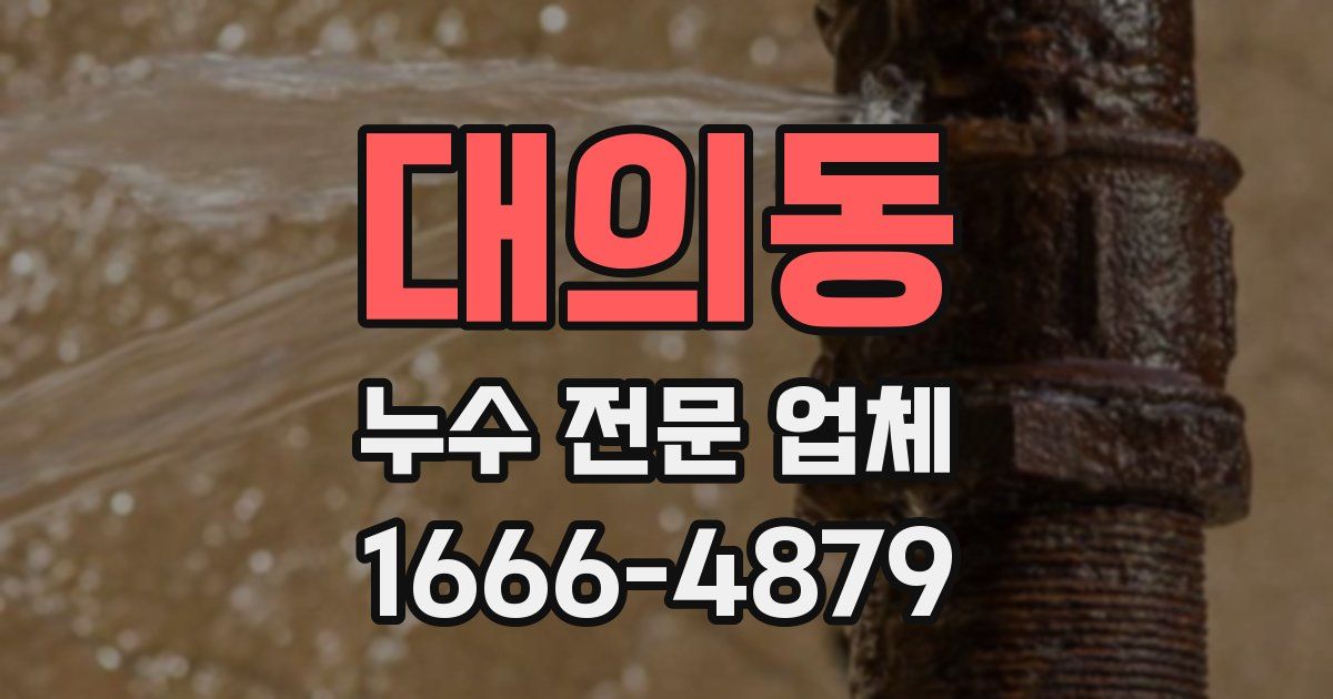 대의동 누수 전문 업체