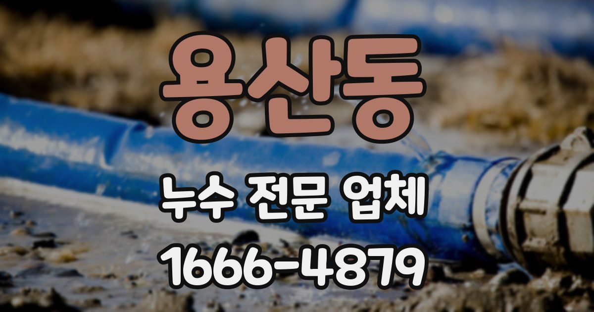 용산동 누수 전문 업체