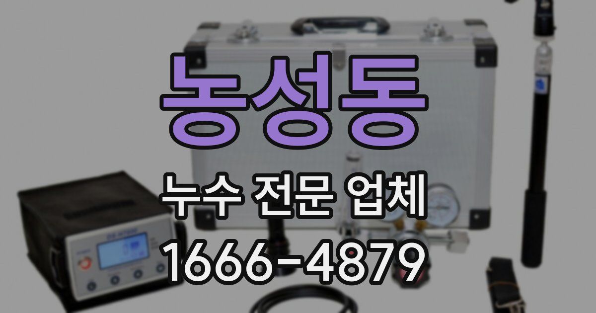 농성동 누수 전문 업체