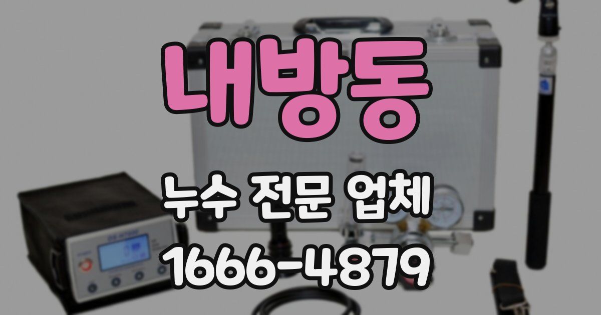 내방동 누수 전문 업체