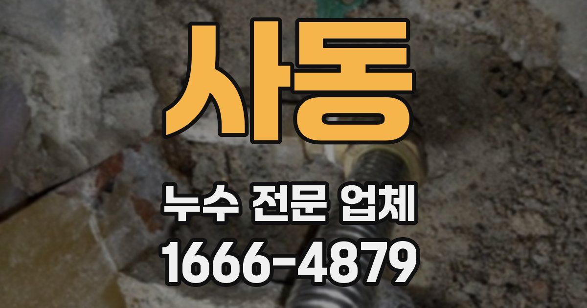 사동 누수 전문 업체