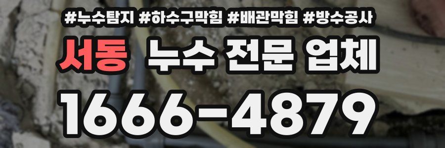 서동 누수 전문 업체