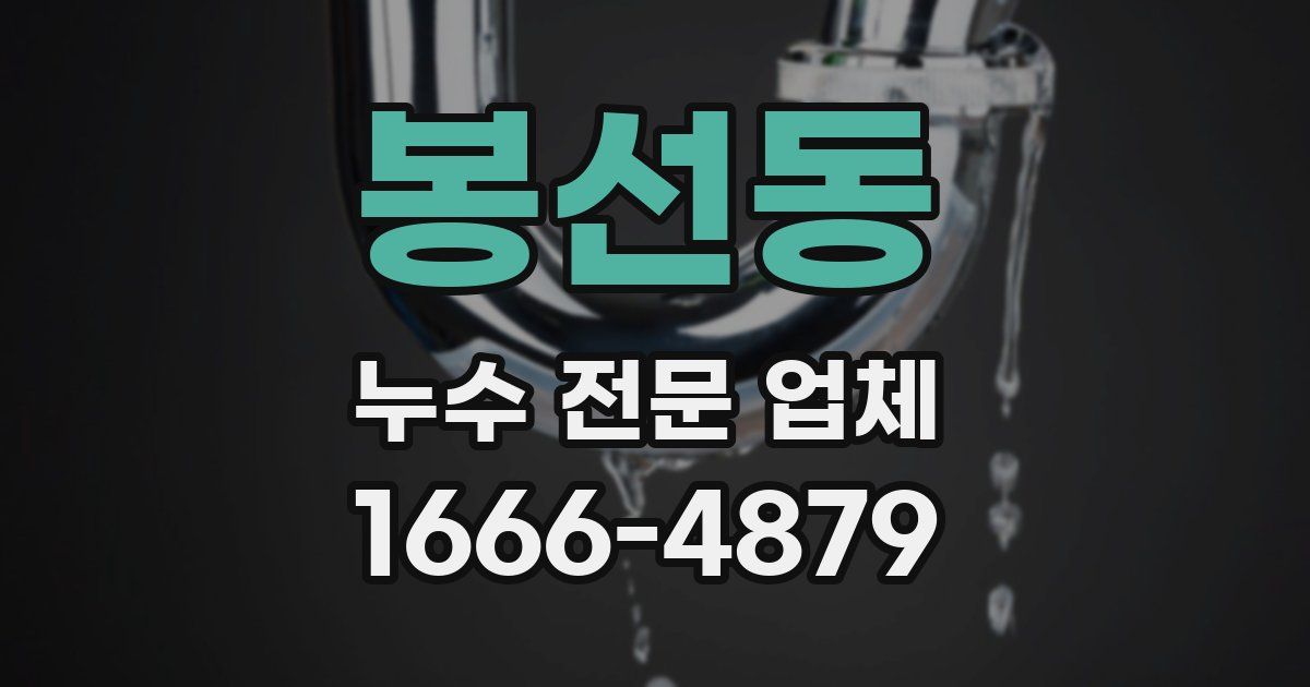 봉선동 누수 전문 업체