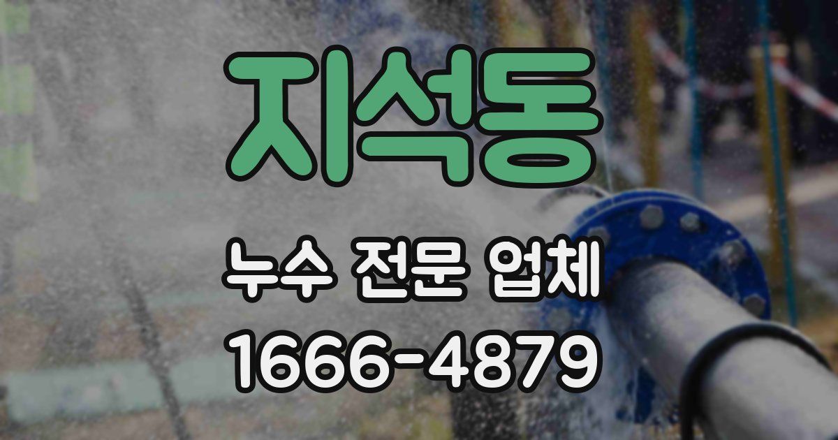 지석동 누수 전문 업체