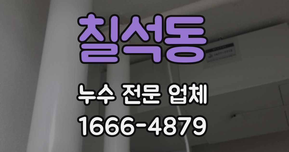 칠석동 누수 전문 업체