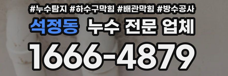 석정동 누수 전문 업체