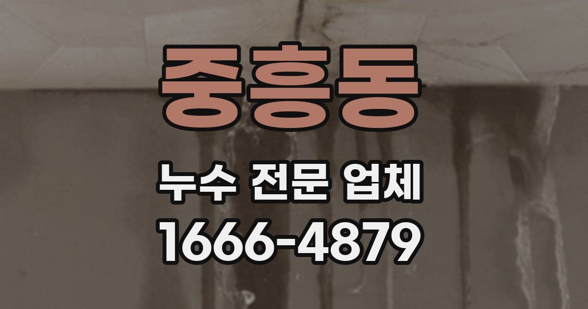 중흥동 누수 전문 업체