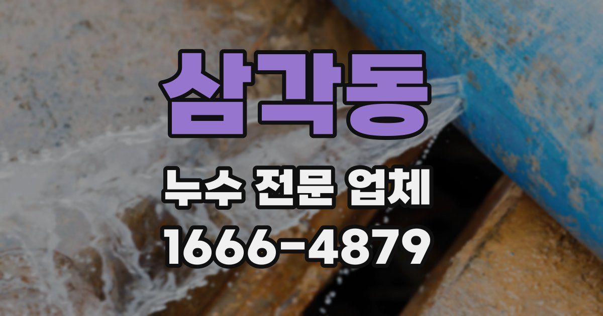 삼각동 누수 전문 업체