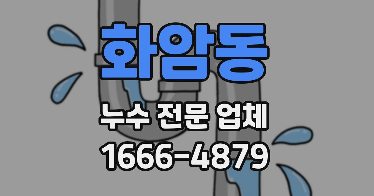 화암동 누수 전문 업체