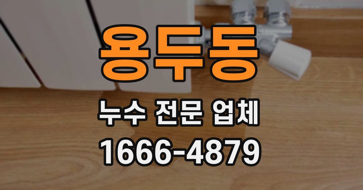 용두동 누수 전문 업체