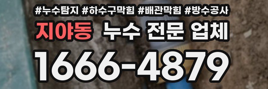 지야동 누수 전문 업체