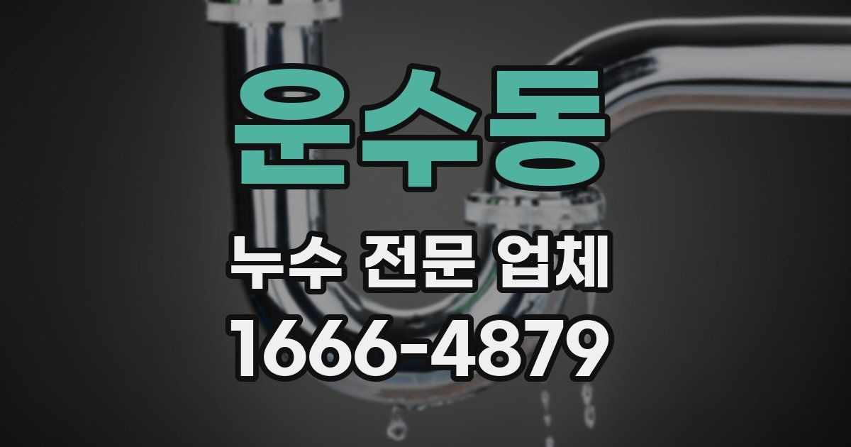 운수동 누수 전문 업체