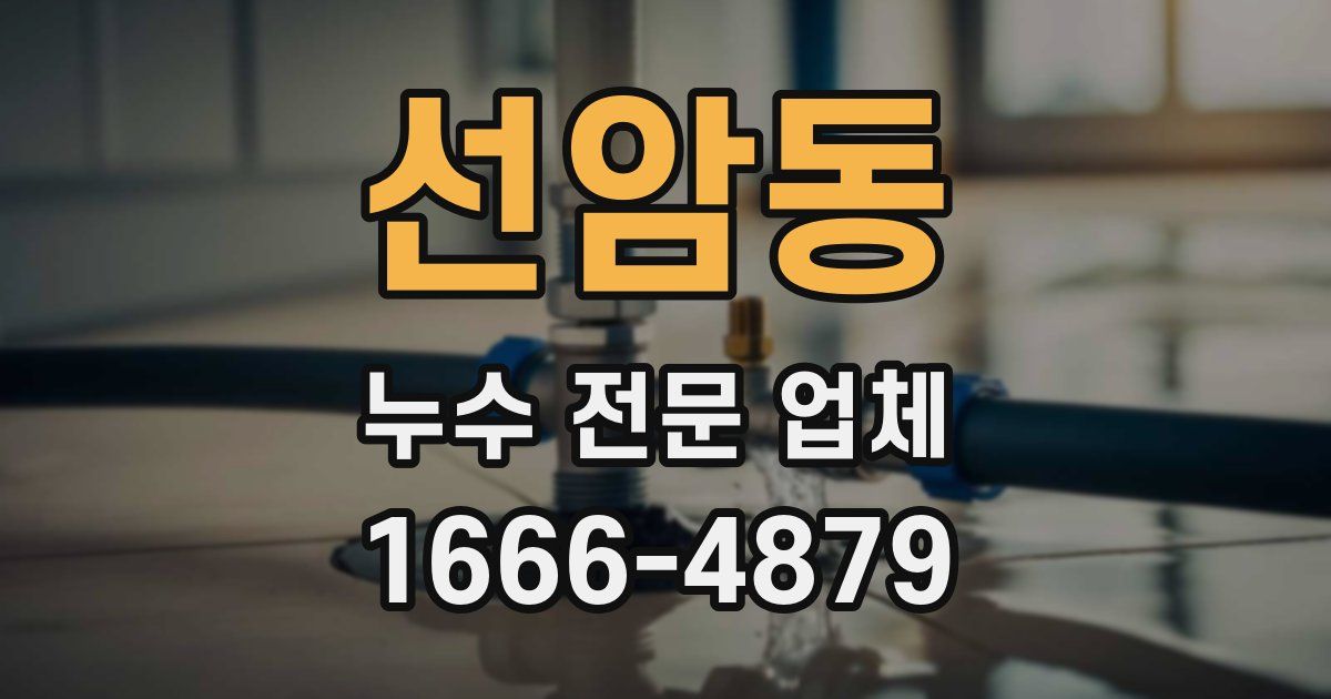 선암동 누수 전문 업체