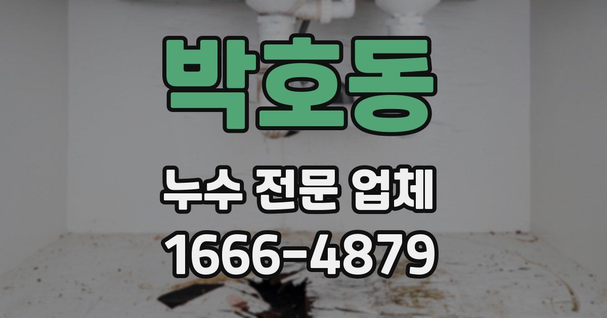 박호동 누수 전문 업체