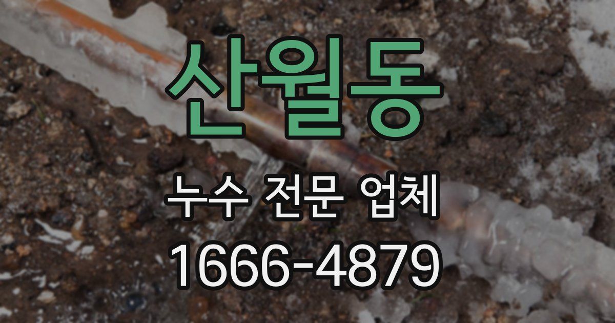 산월동 누수 전문 업체