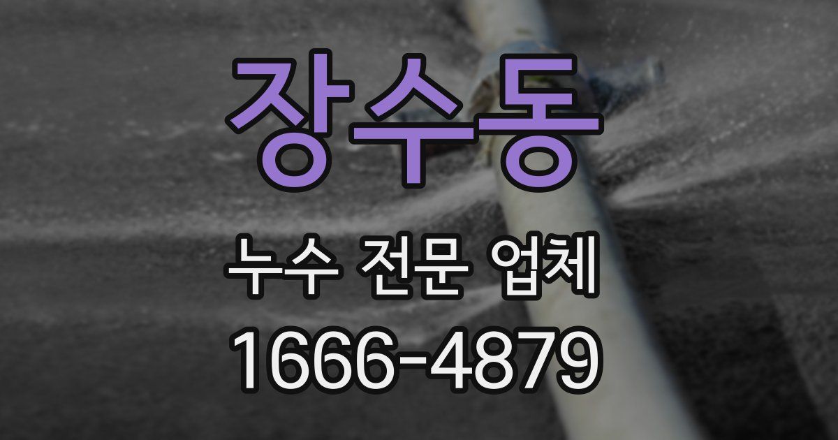 장수동 누수 전문 업체