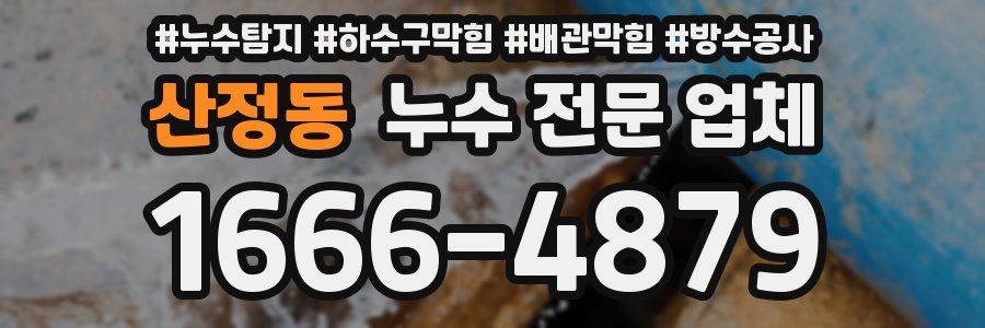 산정동 누수 전문 업체