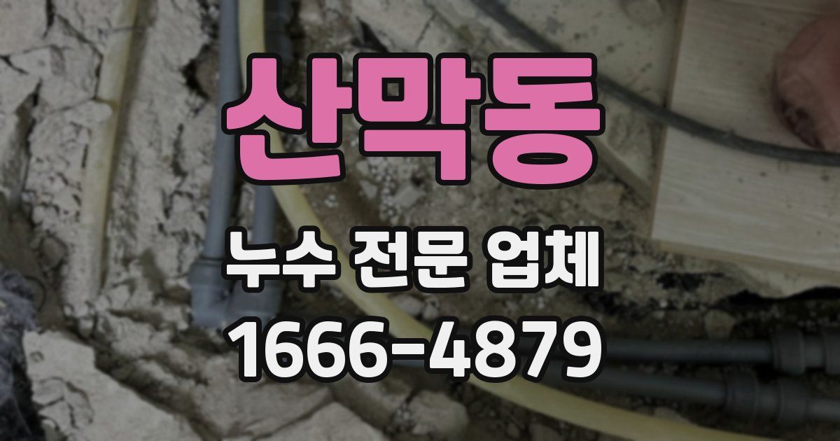 산막동 누수 전문 업체