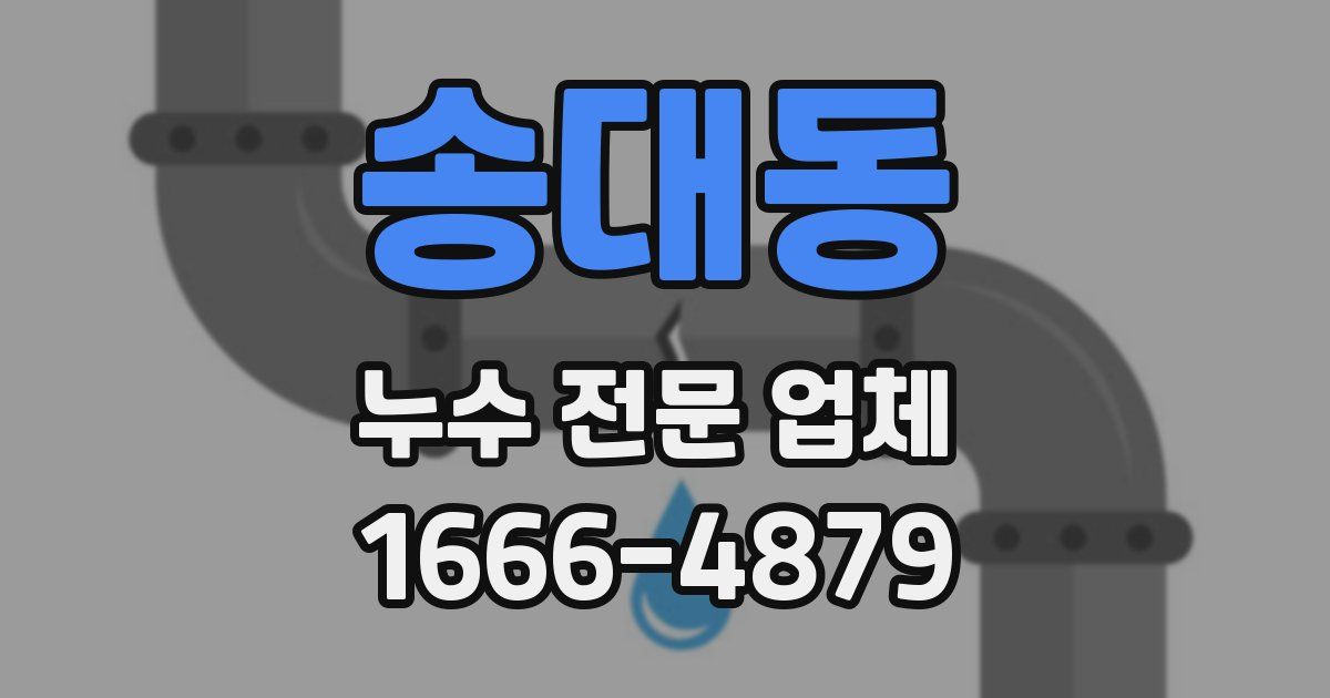 송대동 누수 전문 업체